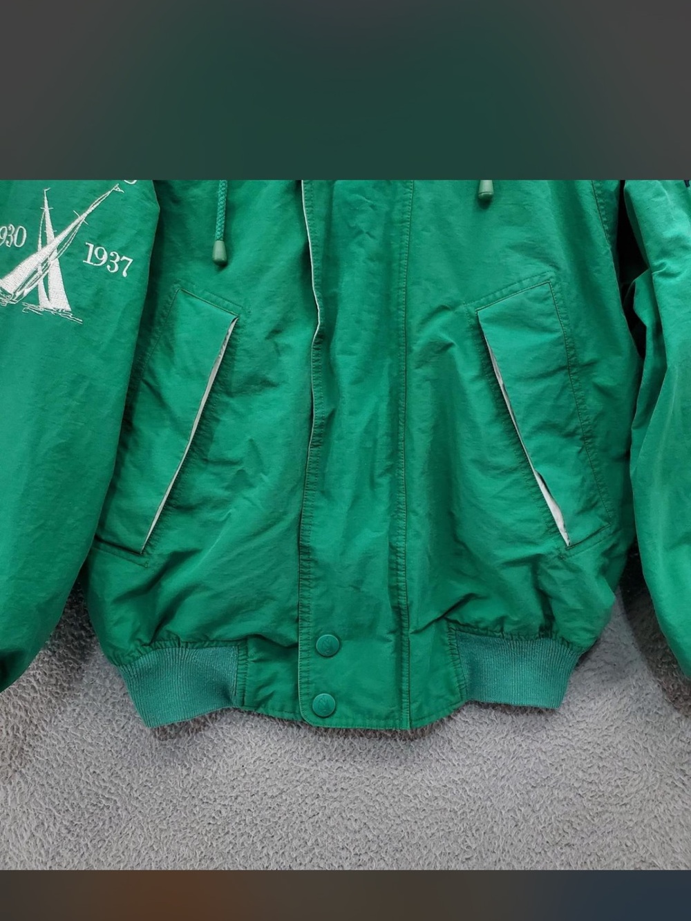 Vintage Nautica Challenge Jacket J-Class Green Sailing Windbreaker 90s - Picture 4 of 7